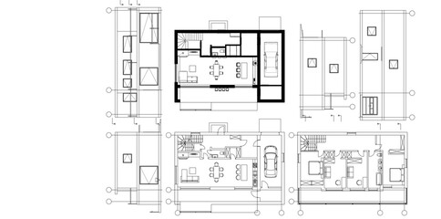 Poster - architecture modern house 3d illustration