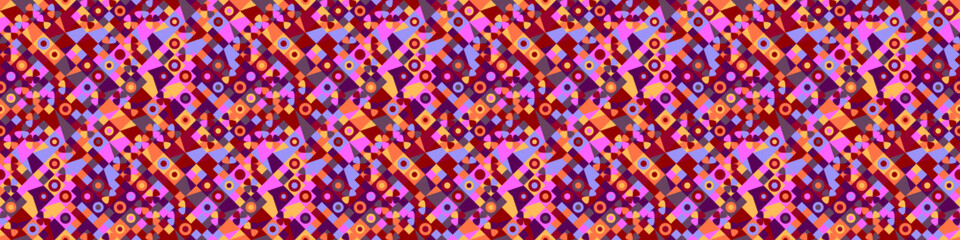 Poster - Horizontal multicolored seamless abstract mosaic pattern background