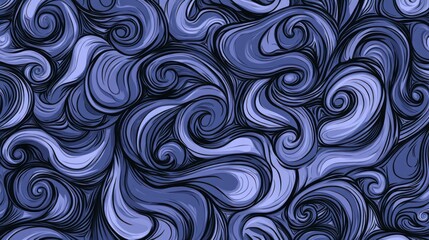 Leinwandbilder - Elegant abstract background with swirling, flowing blue lines and patterns
