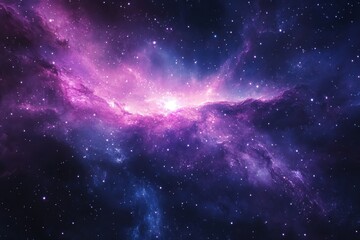 Wall Mural - Vivid cosmic nebulae in a deep space expanse.