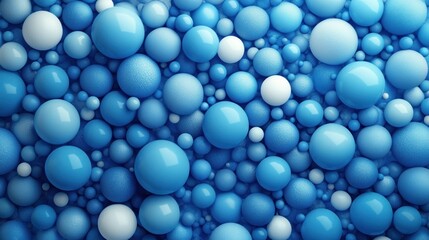 Leinwandbilder - Abstract Blue and White Spheres Creating a Calm and Serene Pattern