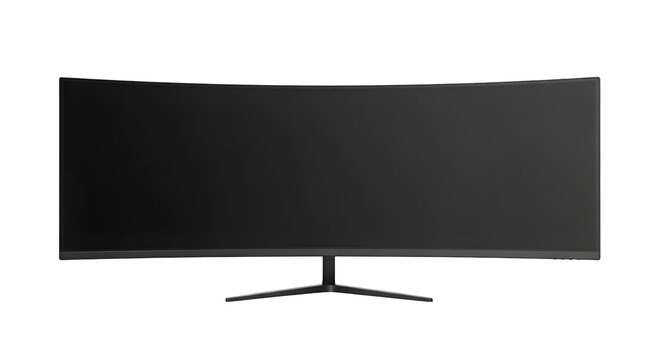 Curved Monitor Displays Images Beautifully on a Transparent Background