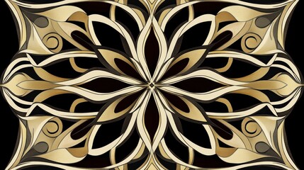 Poster - Luxurious Golden Abstract Art Deco Pattern with Intricate Details