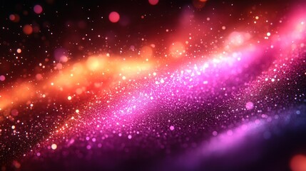 Poster - Ethereal Stream of Glittering Particles in Red and Pink Hues