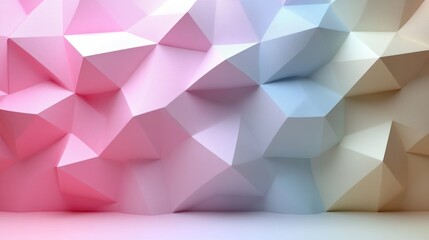 Poster - Abstract polygonal background with soft pastel color gradients creating a modern design element for creative projects