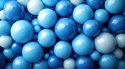 Poster - Aesthetic and mesmerizing background of blue spheres creating a modern visual masterpiece
