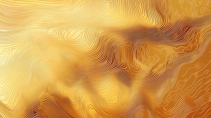 Poster - Elegant golden abstract background with flowing curved lines texture