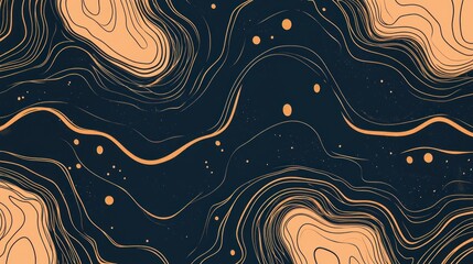 Poster - Abstract topographic map design with flowing lines and gradients, creating a visually stunning and artistic representation