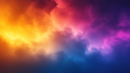 Poster - Vibrant Nebulous Sky with Colorful Clouds and Radiant Light Display