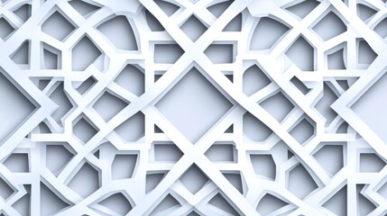 Poster - Intricate White Geometric Pattern, A Modern and Abstract Design