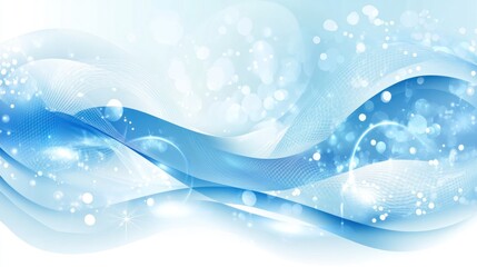 Leinwandbilder - Elegant Blue Wave Abstract Background with Sparkling Lights and Textures
