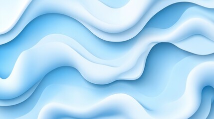 Poster - Serene abstract blue and white wave pattern background with soft curves