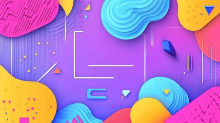 Leinwandbilder - Colorful Abstract Background with Geometric Shapes and Vibrant Colors