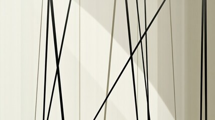 Poster - Minimalist Abstract Composition with Lines and Shadows on Textured Background