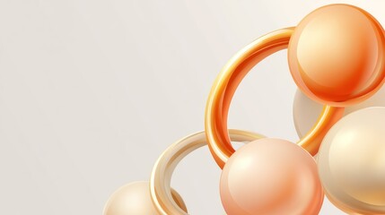 Poster - Elegant Geometric Arrangement with Spheres and Rings for Creative Designs