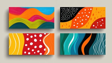 Wall Mural - vibrant abstract design featuring colorful waves and patterns in a contemporary art style