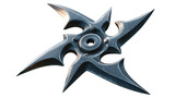 Steel Shuriken 3d rendered, isolated on transparent background