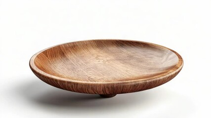 Aufkleber - A simple wooden bowl sits on a table, ready for use