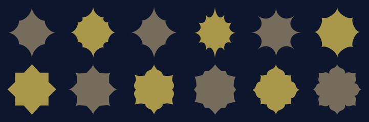 Poster - Geometric star pattern design, element vector set