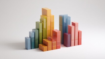 Poster - Cluster of bar charts with varied colors and sizes, positioned on a clean white background for a clear and simple presentation.