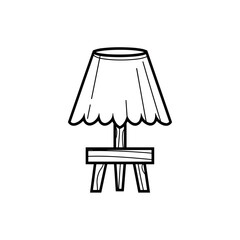Fototapete - Vector illustration of a wooden table lamp with a shade on a transparent background