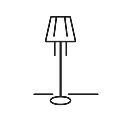 Poster - Stylish vector illustration of a floor lamp with a shade on a transparent background