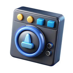 Aufkleber - 3d rendering icon of land transportation isolated on white background featuring futuristic controls and vibrant colors for modern design applications