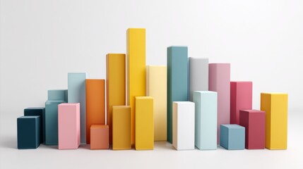 Poster - Simple D bar graph with solid colors, arranged in a clear, organized manner, on a minimalistic white background, highlighting the importance of clarity in data.