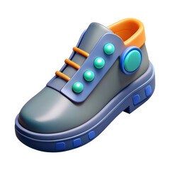 Aufkleber - Creative playful 3d rendering icon shoe land transportation isolated on white background modern style footwear single object clean trendy design isolated on