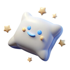 Aufkleber - Cute sleepy pillow character with stars on background high quality 3d rendering icon land transportation isolated on white background