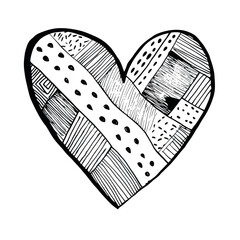 Poster - Heart doodle illustration drawing vector