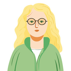 Poster - Woman person with medium skin portrait glasses woman vector
