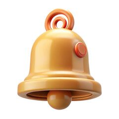 Fototapete - Glossy yellow notification bell 3d rendering icon land transportation isolated on white background