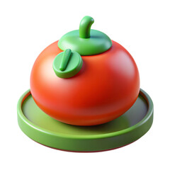 Aufkleber - Glossy red sphere with green accents modern 3d rendering icon representing minimalist design and land transportation isolated on white background