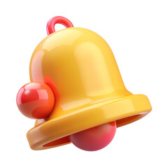 Aufkleber - Golden notification bell alert message high quality 3d rendering icon land transportation isolated on white background