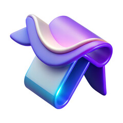 Aufkleber - High quality 3d rendering icon abstract geometric shape with purple and blue gradient colors in modern design isolated on background for digital artwork