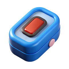 Aufkleber - High quality 3d rendering icon land transportation isolated on white background blue rectangular device with red button perfect for graphic design and user interfaces
