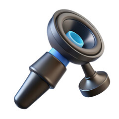Aufkleber - Stylized 3d rendering icon of a magnifying glass with sleek design accents against a land transportation isolated on white background