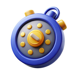 Fototapete - Stylized 3d rendering icon of a stopwatch for timing and land transportation isolated on white background