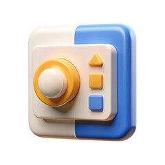 Aufkleber - Stylized 3d rendering icon of gamepad controller for interactive land transportation isolated on white background