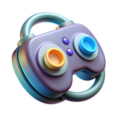 Aufkleber - Stylized video game controller 3d rendering icon isolated on background for land transportation related designs