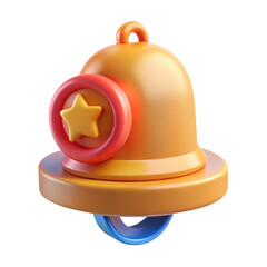 Fototapete - Vibrant notification alert icon 3d rendering with star symbol illustrating land transportation isolated on white background for social media and user interface design