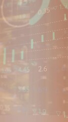Poster - Animation of multiple graphs, loading circles and trading board against abstract background