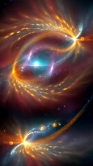 Wall Mural - Binary stars orbiting each other
