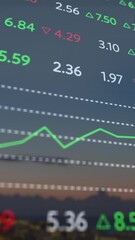 Poster - Animation of stock market and diagrams over cityscape
