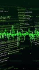 Poster - Animation of data processing and diagrams over black background