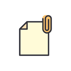 Poster - Paper With Clip Icon Illustration For Business Or Education Purposes