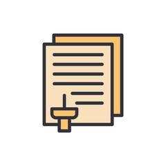 Poster - Paper Sheets Pinned With A Pushpin For Task Management And Planning
