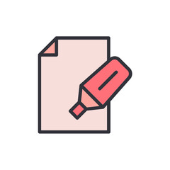 Poster - Highlighted Document Icon Depicting Important Information And Reviewing