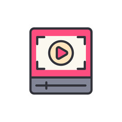 Poster - Creative Icon Design Featuring Video Playback With User Interface Style